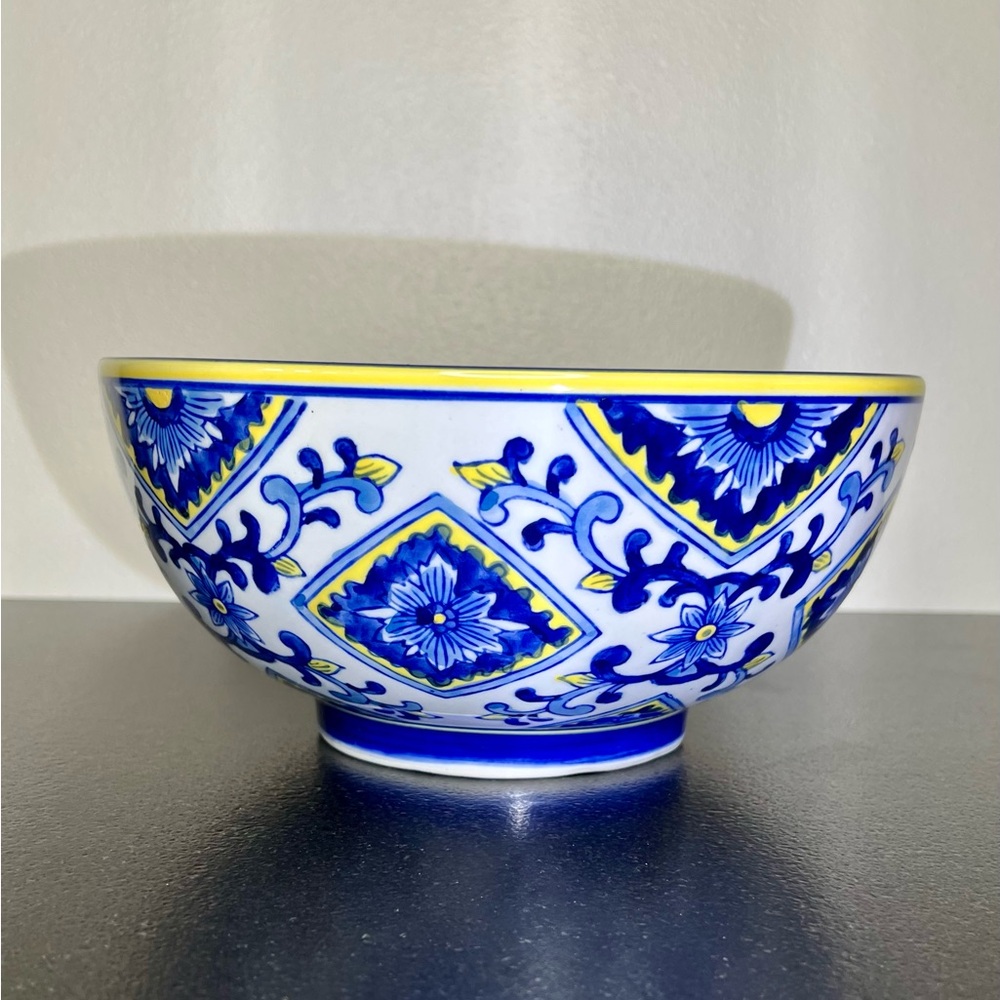 Blue and Yellow Decorative Bowl